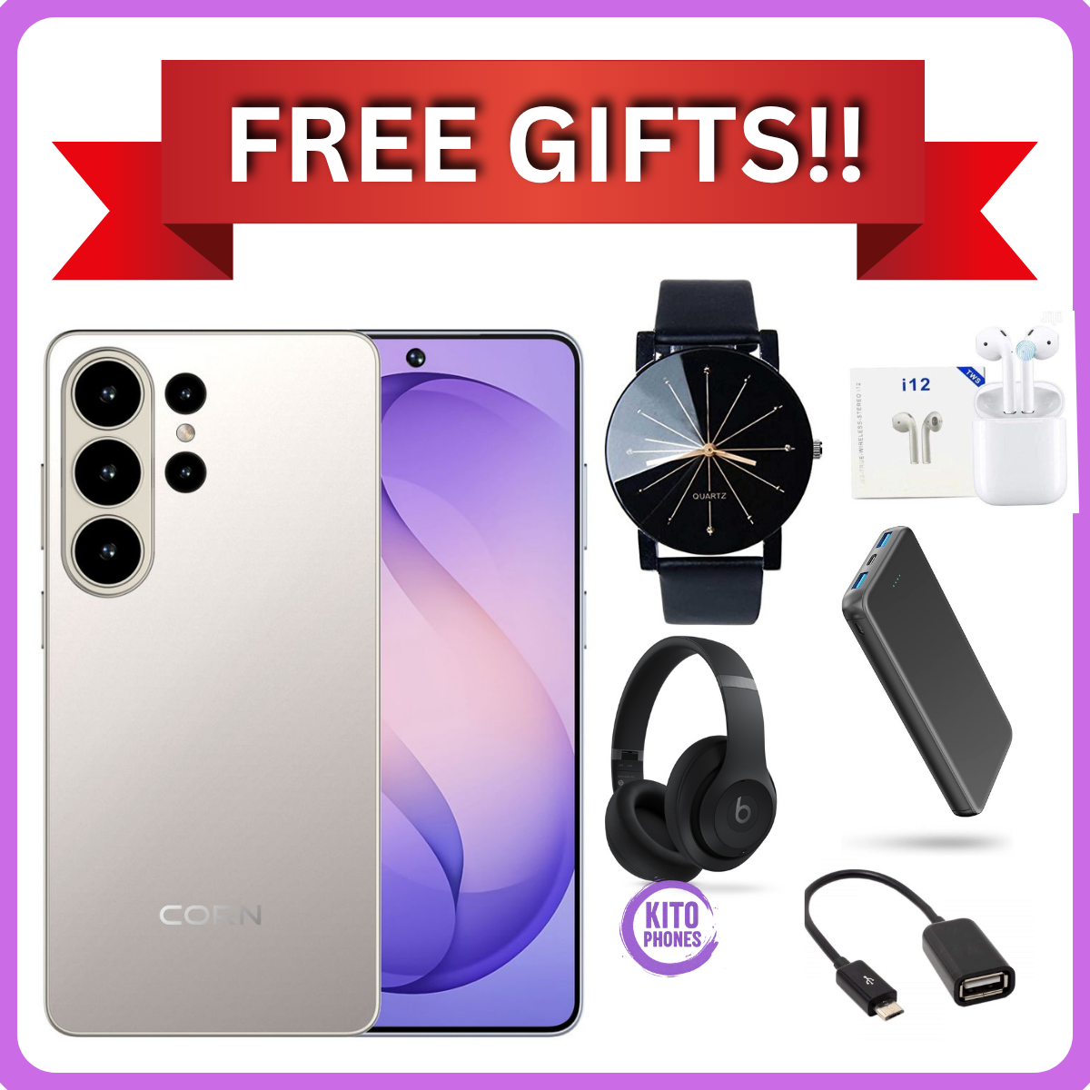 CORN Classy S26 Ultra 64gb storage 5GB( 2+3GB EXTENDED RAM) 5000MAh REAL battery 6.6"HD+ screen DISPLAY Fingerprint Type C 13mp ULTRA CAMERA + 8mp selfie Dual sim ANDROID SMARTPHONE+FREE GIFTS FOR YOU