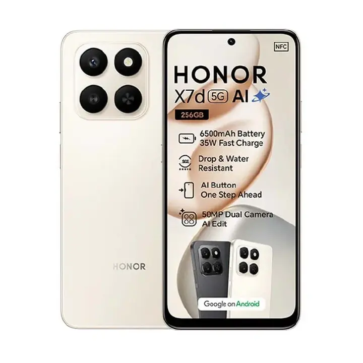 HONOR X7D Smartphone 6.74 Inch HD+ Display 6000mAh Battery 108MP AI Camera 8GB RAM 256GB ROM Android Phone Dual SIM Fast Charging Fingerprint SMARTPHONE