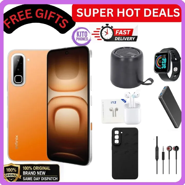 NEW ARRIVALS !! BRAND NEW INFINIX Hot 70,X6895B, 128GB ROM + 4GB RAM, 6.78 inches, 120Hz Display, 50 MP Main Camera +8MP SELFIE 6000 mAh Type C 45W Fast Charging ANFROID 16 SMARTPHONES +FREE GIFTS