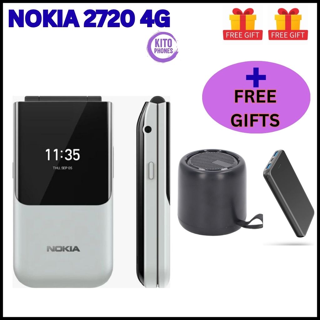Nokia 2720 Flip Mobile, Mobile Phone, Dual Screen, Equipped with 4G Internet Long Battery Life - Compact and Strong Dual Sim Card 4 GB Internal Memory, 512 MB RAM, Dual SIM Featured phone+ FREE GIFTS