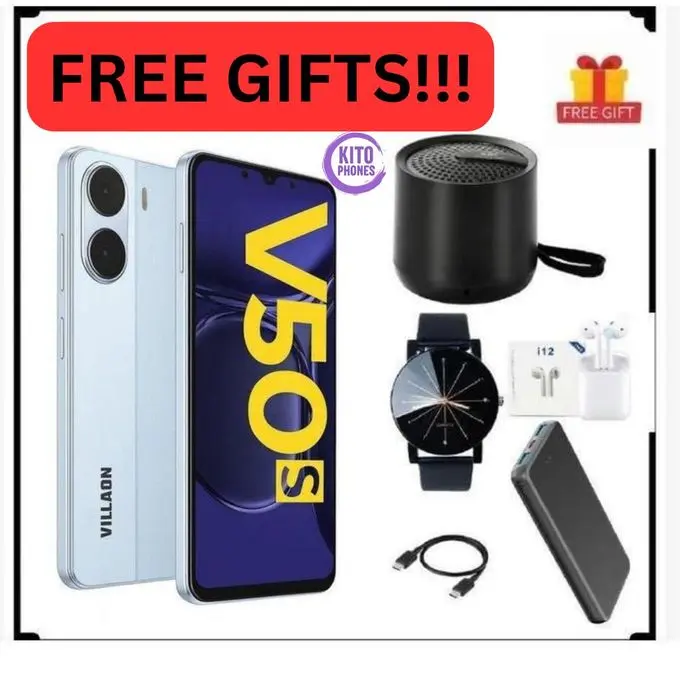 [NEW ARRIVAL] VILLAON V50s STORAGE 64GB ROM+8GB RAM SCREEN 6.52’’ BATTERY CAPACITY 4000MAH 4G NETWORK REAR CAMERA 8MP+5MP FRONT SIDE FINGERPRINT TYPE-C CHARGER SMART PHONES +FREE GIFTS JUST FOR YOU