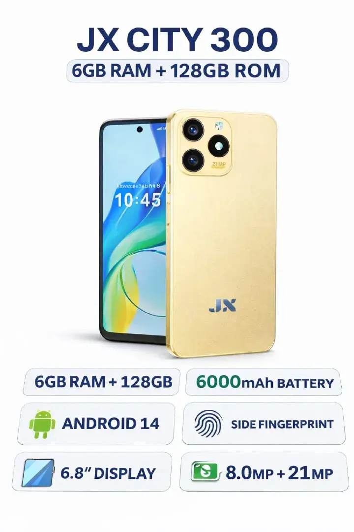 [NEW ARRIVAL!!]Jx CITY 300 4G 128GB Storage + 6GB Ram 6.8'' LCD 21MP Main Camera 6000mAh BIG BATTERY Fast Charger Android 14 Side Fingerprint Smartphopne smart phones
