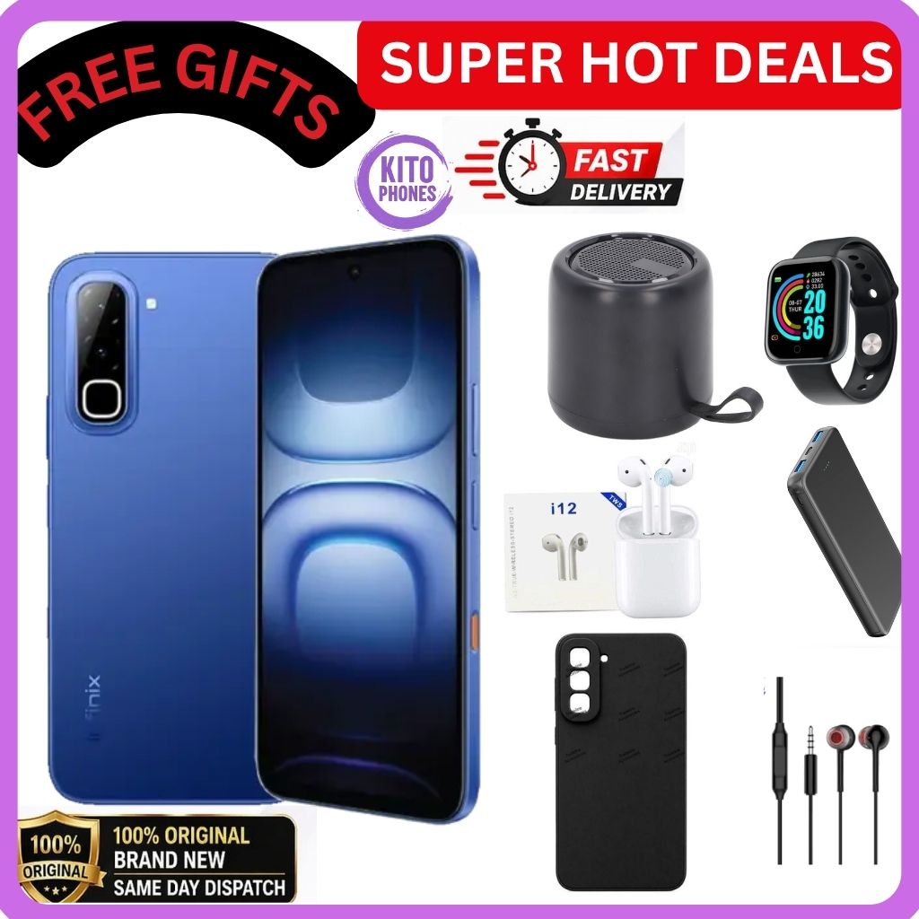 NEW ARRIVALS !! BRAND NEW INFINIX Hot 70,X6895B, 6.78 inches, 120Hz Display, 256GB ROM + 8GB RAM,50 MP Main Camera +8MP SELFIE 6000 mAh Type C 45W Fast Charging ANFROID 16 SMARTPHONES +FREE GIFTS