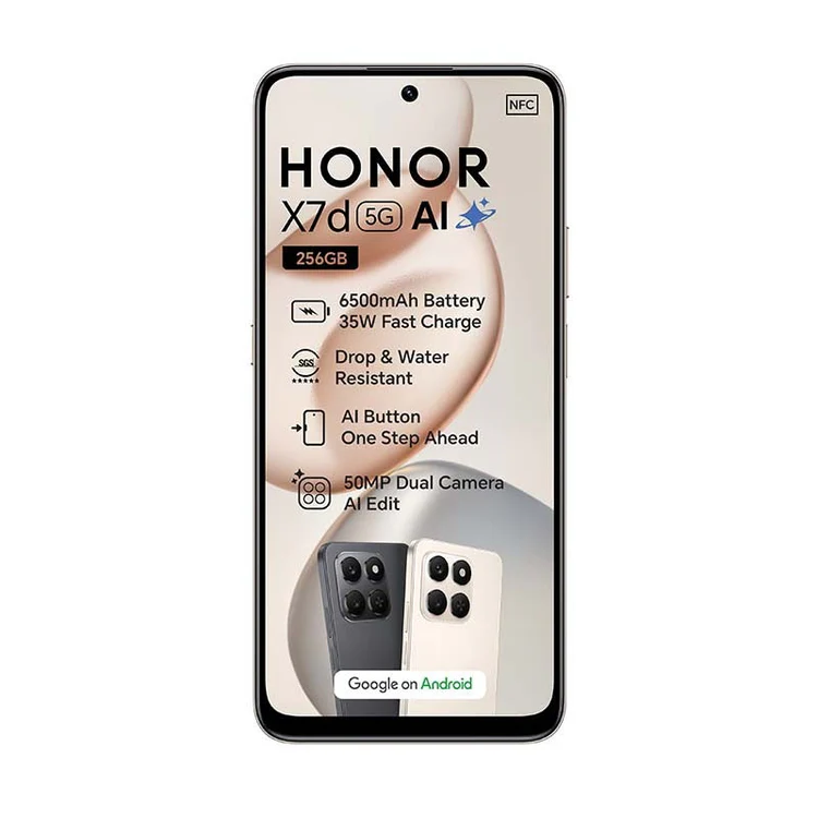 HONOR X7D Smartphone 6.74 Inch HD+ Display 6000mAh Battery 108MP AI Camera 8GB RAM 256GB ROM Android Phone Dual SIM Fast Charging Fingerprint SMARTPHONE