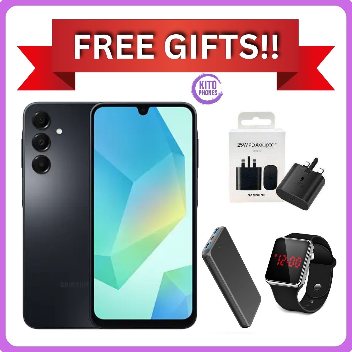 BRAND NEW !!!! Samsung Galaxy A16 128GB+4GB 6.7" Super AMOLED Display 50MP Triple Camera Android 14 Mediatek Helio G99 5000mAh 25W Type-C Charge Smart Phones Samsung A16 phone+FREE GIFTS JUST FOR YOU