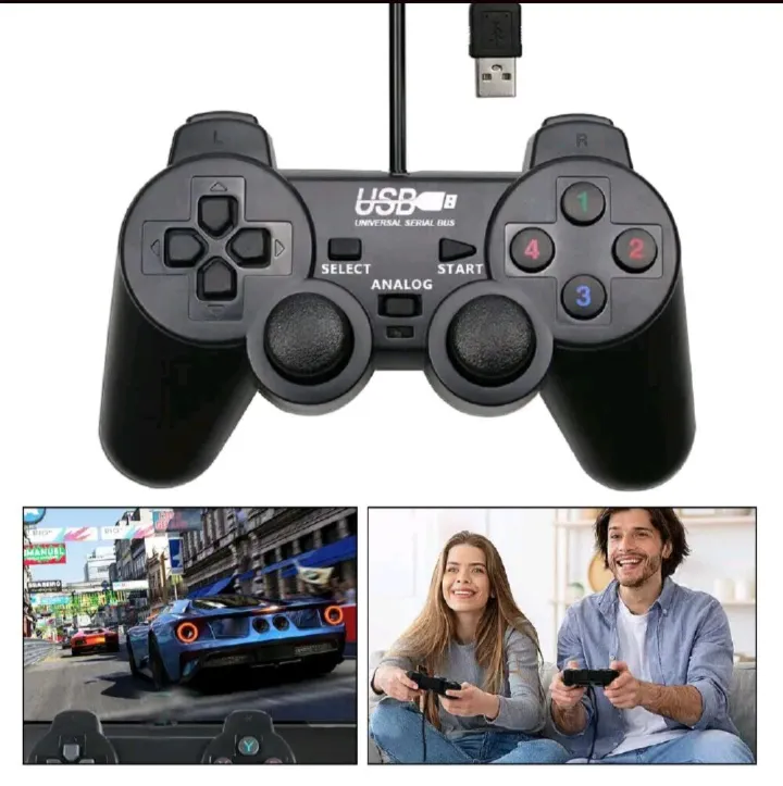 Gamepad Ucom USB Wired PC Gamepad Game Controller Dual Shock Game Pad Joypad Control Laptop PC Computer Gaming Play black FIFA Gamer