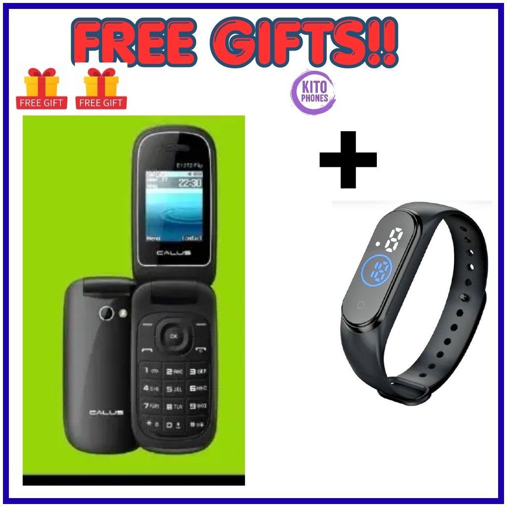 CALUS E1272 FLIP KABAMBE,TYPE C FAST CHARGING  1.77 DISPLAY, FACEBOOK, OPERA MINI, WIRELESS FM, INTERNET MOBILE, DUAL SIM FEATURED PHONE +FREE GIFTS(WATCH)