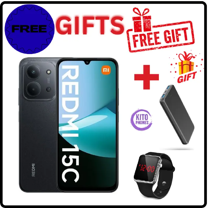 NEW ARRIVALS!! REDMI 15C 256GB ROM+16GB(8GB+8GB) Ram 6.9'' LCD 50MP Main Camera 8MP selfie  6000mAh 33W Fast Charger Android 15 Xiaomi Hyper OS 2 Mediatek Side Fingerprint smart phones+ FREE GIFTS