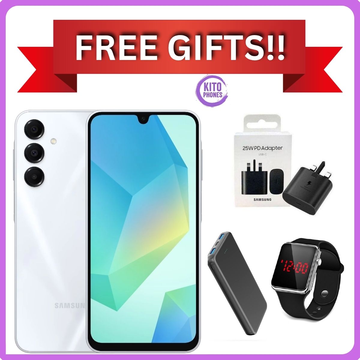 BRAND NEW !!!! Samsung Galaxy A16 128GB+4GB 6.7" Super AMOLED Display 50MP Triple Camera Android 14 Mediatek Helio G99 5000mAh 25W Type-C Charge Smart Phones Samsung A16 phone+FREE GIFTS JUST FOR YOU