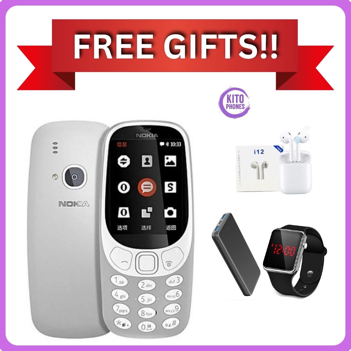 New Nokia 3310 4G 512MB Rom 256MB RAM 1200 mAh BIG BATTERY 2.4" screen display HD Camera 2MP Dual SIM Cards Unlocked Cheap Durable Old Phone Classic Featured phone+free gifts just for you