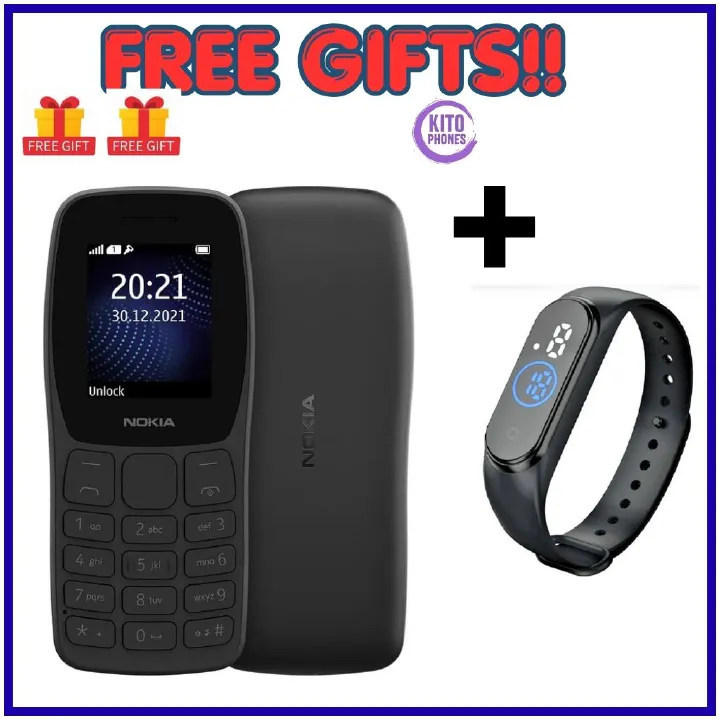 Nokia 105 Original Nokia Phone 800 mAh 1.77`` Dual SIM Cards Unlocked Cheap Durable Brand New Phone Classic Feature phone kabambe/ Featured phone katululu+FREE GIFTS(WATCH)