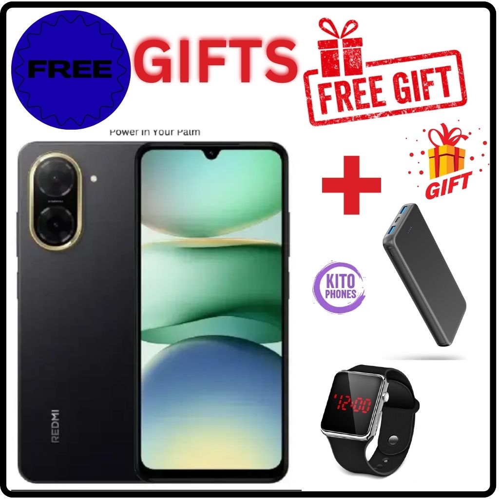 XIAOMI REDMI A5 64GB ROM 3GB RAM 4G NETWORK 5200MAH BATTERY 32MP main camera, 8MP front camera DUAL SIM 120HZ REFRESH RATE 6.88" ANDROID 15 , Side fingerprint sensor , USB Type-C SmartPhone+free gifts