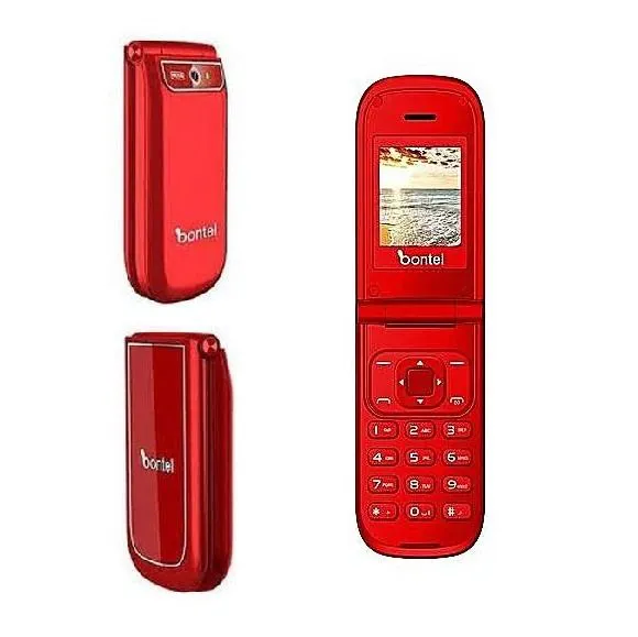 BONTEL A225 FEATURE PHONE DUAL SIM FLIP PHONE SCREEN 1.77'' DISPLAY 1000mAh BATTERY CAPACITY KABAMBE/KATULULU/MULIKA MWIZI/BUTTON MOBILE PHONE+FREE GIFTS JUST FOR YOU(WATCH)
