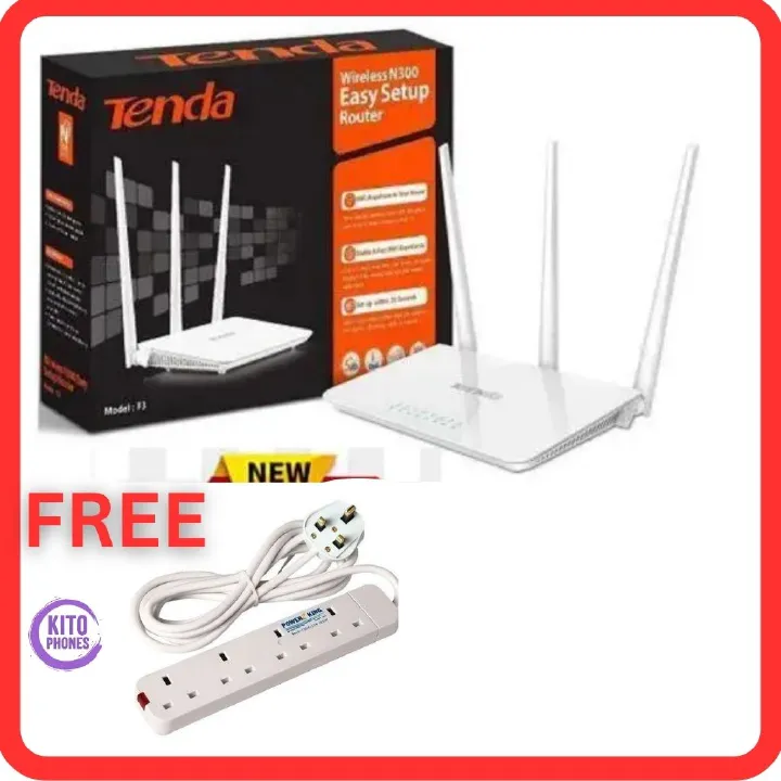 ORIGINAL BRAND NEW EDITION TENDA F3 N300 300Mbps Wireless WIFI Router .Tenda Tenda-F3 WiFi Router Wireless Easy Setup High-Speed Internet Coverage with Three External Antennas Reliable Home+FREE GIFTS