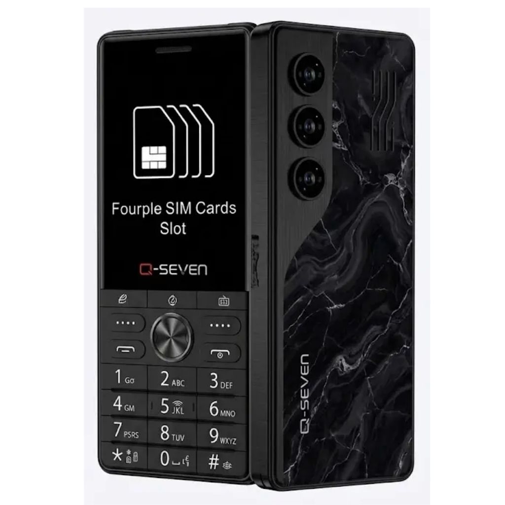 [BRAND NEW] Q-SEVEN Q60 TURBO 4 SIM CARDS PHONE 2.8" SCREEN 2500mAh BATTERY WITH 3D CURVED EDGE , OPERA MINI , WIRELESS FM TYPE C CHARGING PHONE QUAD SIM CARD FEATURED PHONE+FREE GIFTS