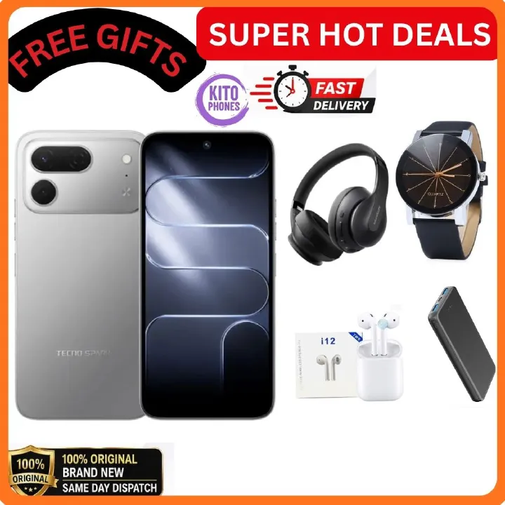 [BRAND NEW] Tecno Spark 50 Pro 256GB ROM+8GB RAM 6.78-inch'50MP f/1.8 PDAF + 8MP f/2.0 selfie,Battery: 5600mAh'OS: Android 16, MediaTek Helio G100+12 MONTHS FREE WARRANTY PHONE SMARTPHONE+FREE GIFTS