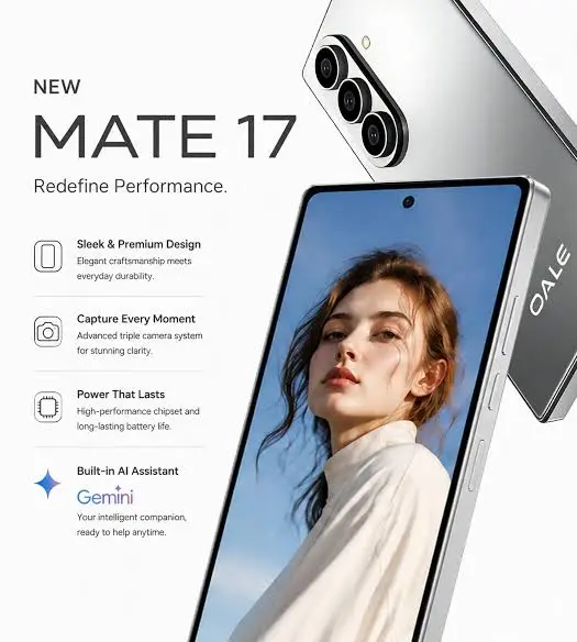 [NEW ARRIVAL] OALE MATE 17 SMART PHONE MEMORY 128GB+8GB 4G NETWORK BIG BATTERY 5750MAH TRIPLE CAMERA 13MP+20MP AI CAMERA SCREEN 6.75’’ ANDROID 15 SIDE FINGERPRINT UNLOCK smartphones+FREE GIFTS