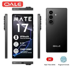 [NEW ARRIVAL] OALE MATE 17 SMART PHONE MEMORY 128GB+8GB 4G NETWORK BIG BATTERY 5750MAH TRIPLE CAMERA 13MP+20MP AI CAMERA SCREEN 6.75’’ ANDROID 15 SIDE FINGERPRINT UNLOCK smartphones+FREE GIFTS