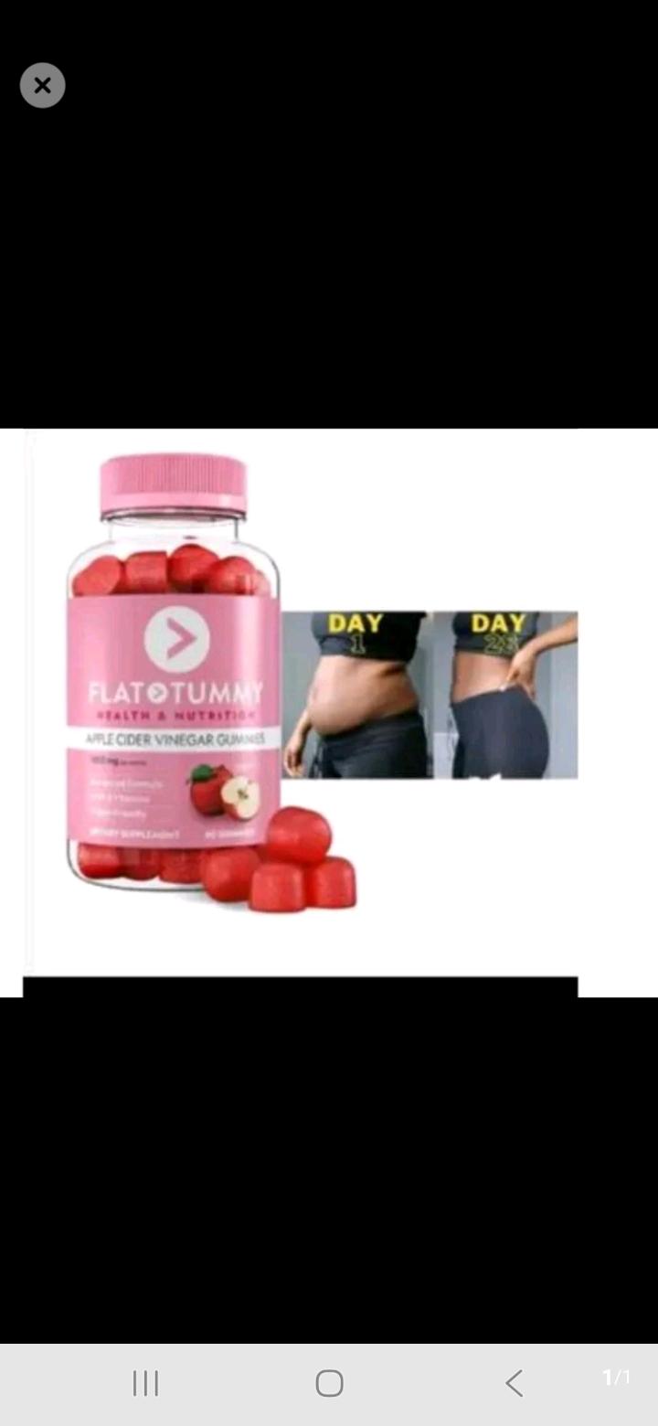 Apple Cider Vinegar  Flat Tummy Gummies Get A Flatter Waist and Tummy Slimming 60 Gummies