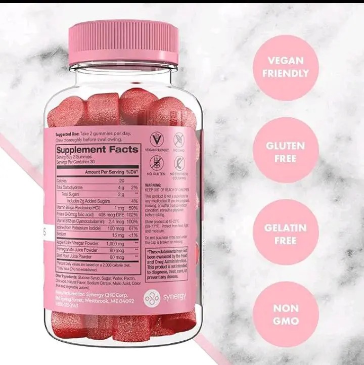 Flat Tummy Apple Cider Vinegar Gummies 60 Count Weight Management Digestive Health Energy Support Supplement For Men And Women