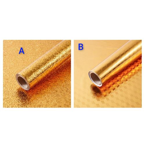 CLEARANCE OFFER Gold Aluminium Foil /Kitchen table top liner- 60cm x 500cm.