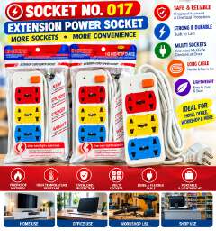 Unbrand 3-Way Universal Extension Socket Power Cord Strip with Master Switch