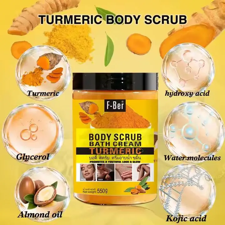 Body Whitening AHA Body Scrub Bath Cream