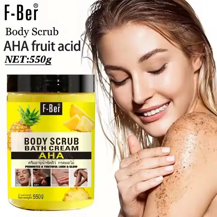 Body Whitening AHA Body Scrub Bath Cream