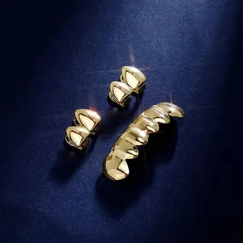 3 pcs sets of tooth grillz cap for men/women hip hop rapper grillz mouth body jewelry set, teeth grillz for party, gifts for friends