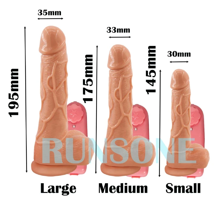 Powerful Big Silicone Dildo Vibrating Realistic Veined Cock 3 Sizes Options Silicon Penis Vibrator Suction Cup Dong with Wire Control Masturbation Adult Sex Toys for Women Men Gift for Girlfriend Wife - image 9