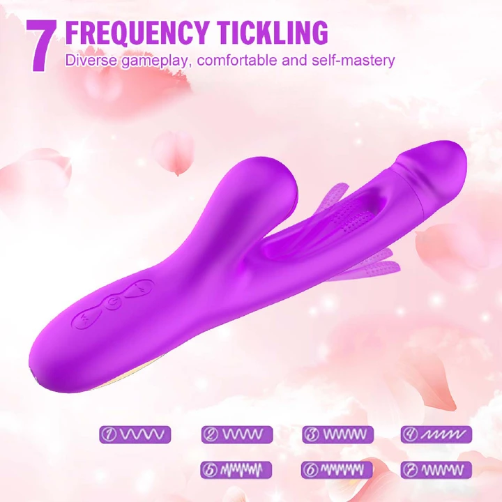 Flapping Vibrator Dildo G Spot Rabbit Clitoris Vibrator with 7 Sucking modes 7 Vibration 7 Flapping Modes for Clit Nipples Anal Multi Stimulation Rechargeable Adult Sex Toys for Women Couples - image 11