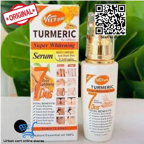 VEET GOLD Turmeric Body Repair Glowing Oil Anti Dark Spots & Anti-Aging serum Turmeric Super Whitening Face & Body Serum Brightens, Evens Tone, Soothes, Hydrates, Reduces Wrinkles, Nourishes, Refines
