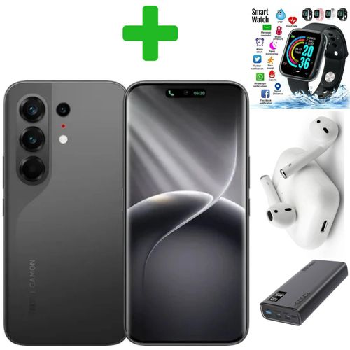 Tecno CAMON 50 Pro - 6.67" 256GB ROM + 8GB RAM, 50MP CAMERA (Dual SIM) 5200mAh Battery+(12 MONTHS WARRANTY)+Earpods+Smart watch+Power bank
