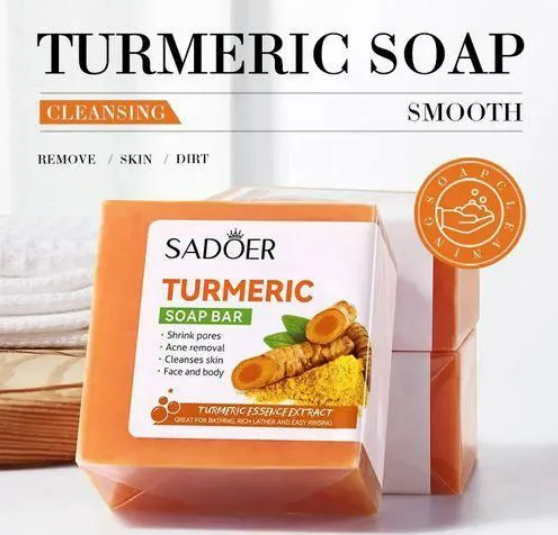 SADOER Turmeric Anti Acne Soap,Tend Skin Moisturizing Deep Cleansing Face and Body Tumeric Soap