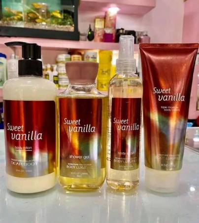 4 Pack Dear Body Sweet Vanilla Lotion, Shower Gel ,Body Splash & Cream Sweet Fresh Scent Keep Fresh Body Lotion Shower Gel Body Washes Body Washes 4 Pack Signature Collection Body Luxuries