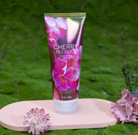 Cherry Blossom Body Cream by Dear Body – 226g Triple-Moisture Hydrating Scented Cream for Dry Skin, Japanese Cherry Blossom Fragrance, Velvet Soft Skin Care for Women