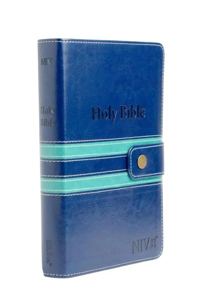 New International Version (NIV) Press Button Bible with Thumb Index – The secure press-button closure helps protect the Bible's pages, while the thumb index allows you to quickly locate books.