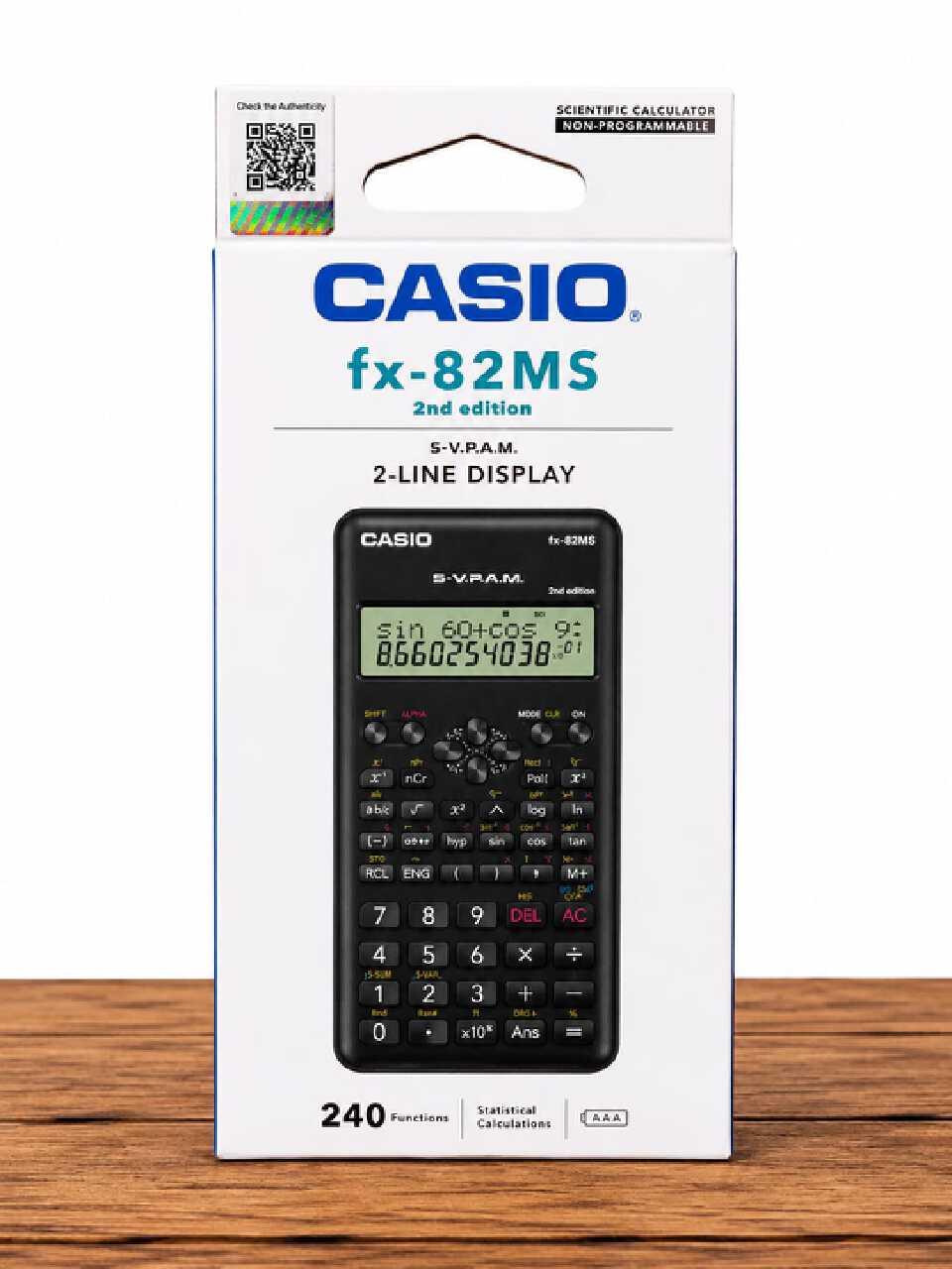 Casio fx-82MS 2nd Edition Scientific Calculator – 240 Functions -is a reliable, non-programmable scientific calculator designed for students, teachers, and everyday mathematical calculations.