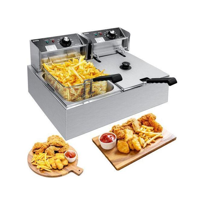 Electric Deep Fryer Machine 6L + Free Chips Cutter – Premium Electric Deep Frying Machine with Large 6-Litre Oil Capacity, Adjustable Temperature Control, Removable Frying Basket, Fast Heating, Durabl