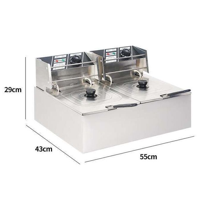 Electric Deep Fryer Machine 6L + Free Chips Cutter – Premium Electric Deep Frying Machine with Large 6-Litre Oil Capacity, Adjustable Temperature Control, Removable Frying Basket, Fast Heating, Durabl