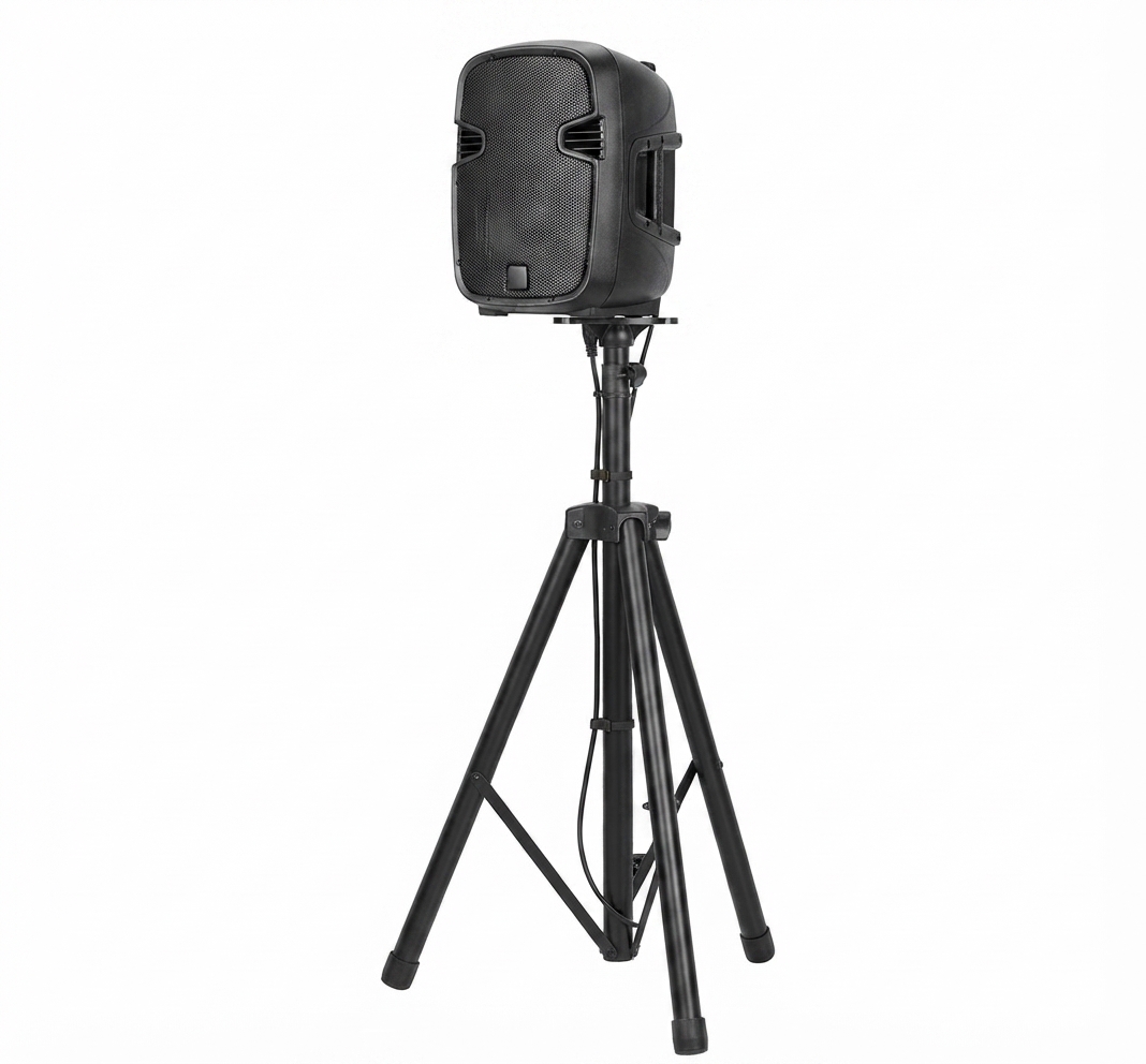 Adjustable Speaker Stand - Raises Speakers For Better Sound Distribution, Improves Speaker Positioning, Stable Tripod Base Helps Reduce Tipping