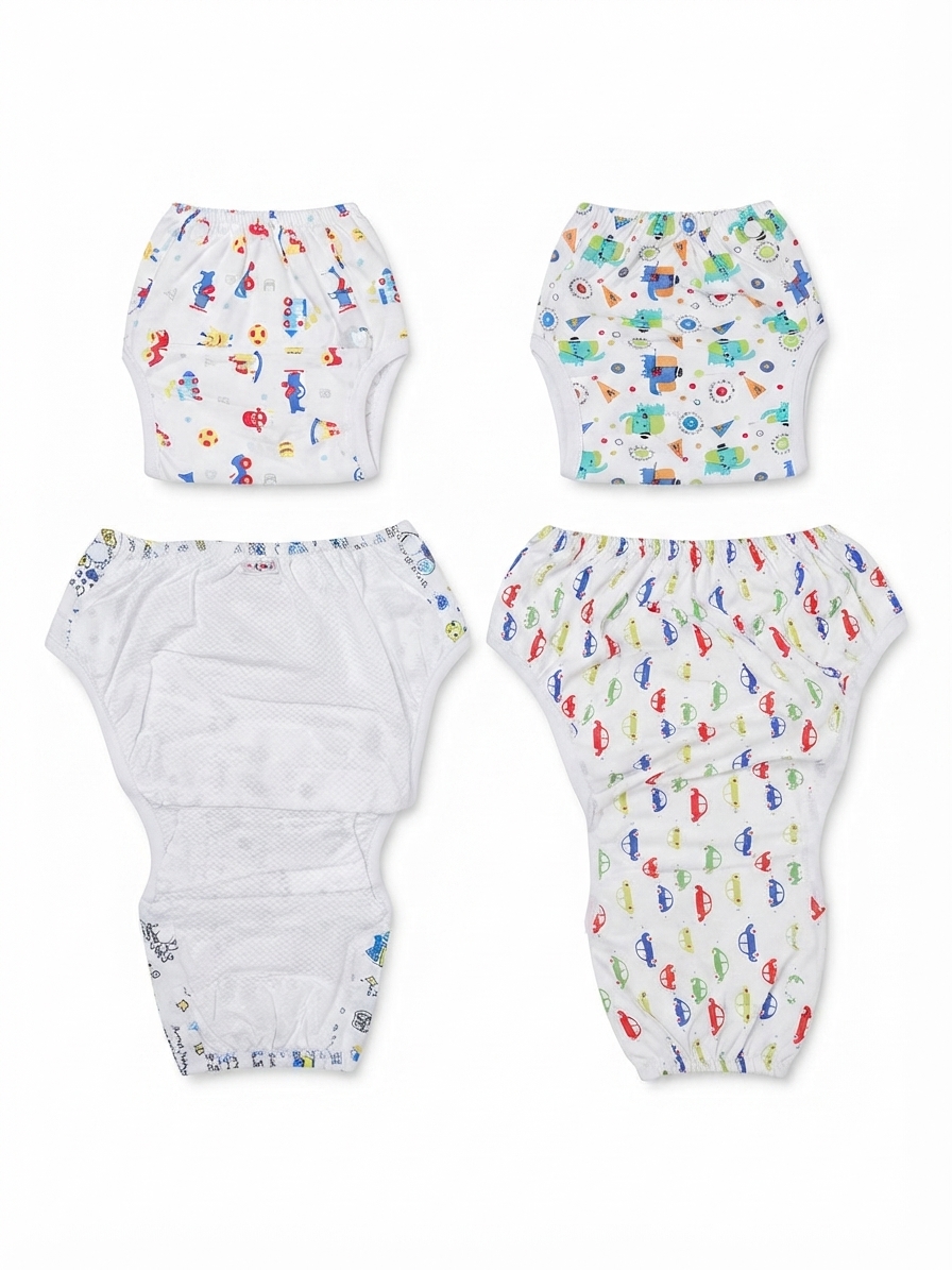 4 Pcs Leak-Proof Baby Training Pants – Reusable Waterproof Baby Underwear, Helps reduce messy leaks, Reusable and easy to wash, Comfortable for active babies, Great for home and travel