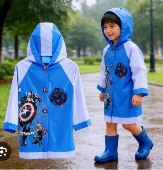 Kids Waterproof Raincoat – Ages 3–14 Years, Protects against rain and light wind, Hood helps protect the head and neck, Backpack allowance lets children wear the raincoat over their school bag.