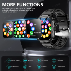 New Steel Strip Flagship Smartwatch H19 Rugged Outdoor Military Smart Watch GPS Men Flashlight Wireless Call Waterproof Sport Tracker 100+ Sports Modes HD Bluetooth Call Smart Watch