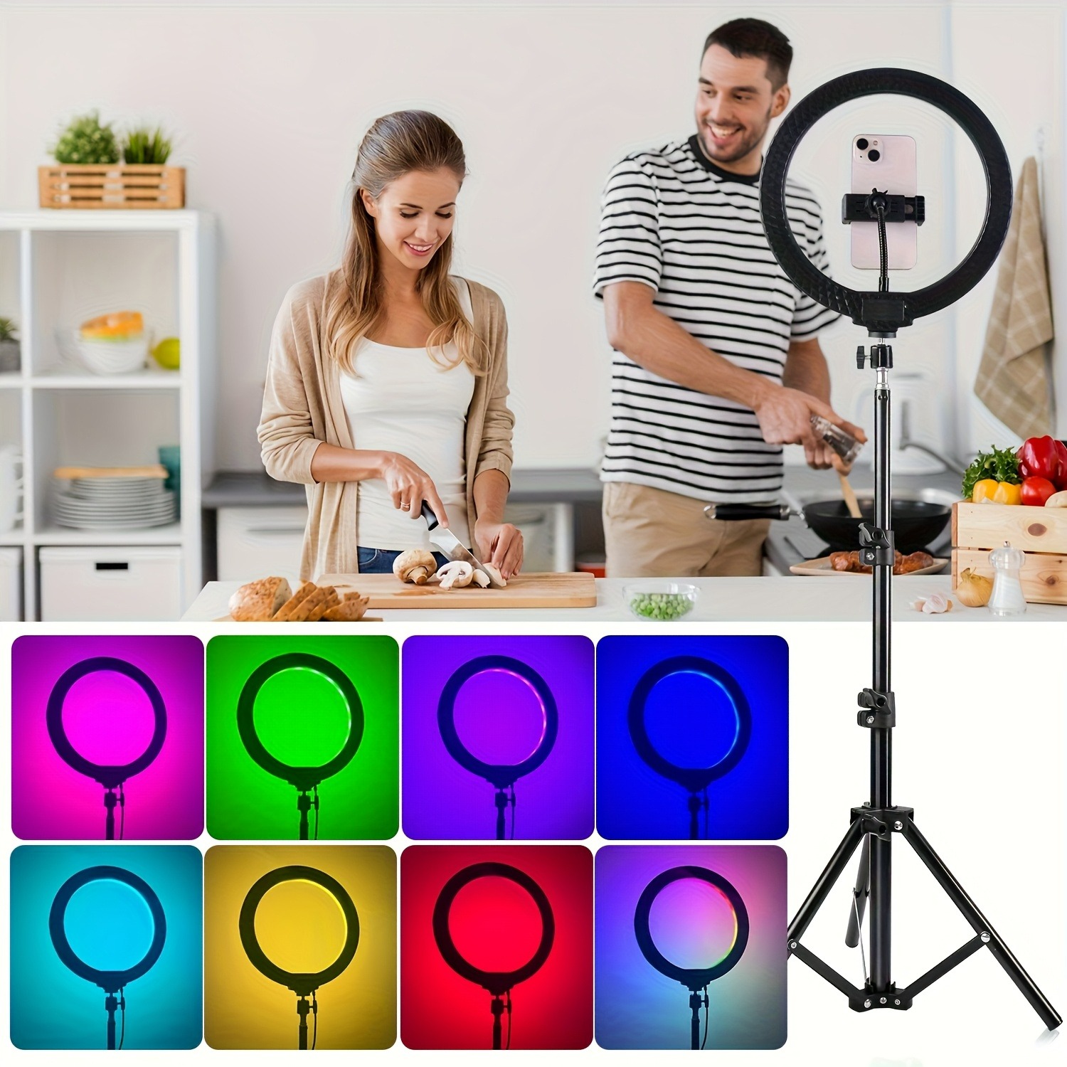10Inch LED Ring Light, Two Section Adjustable 160cm Tripod, Portable Fill Light for Live Streaming, Photo Selfies, Video Record