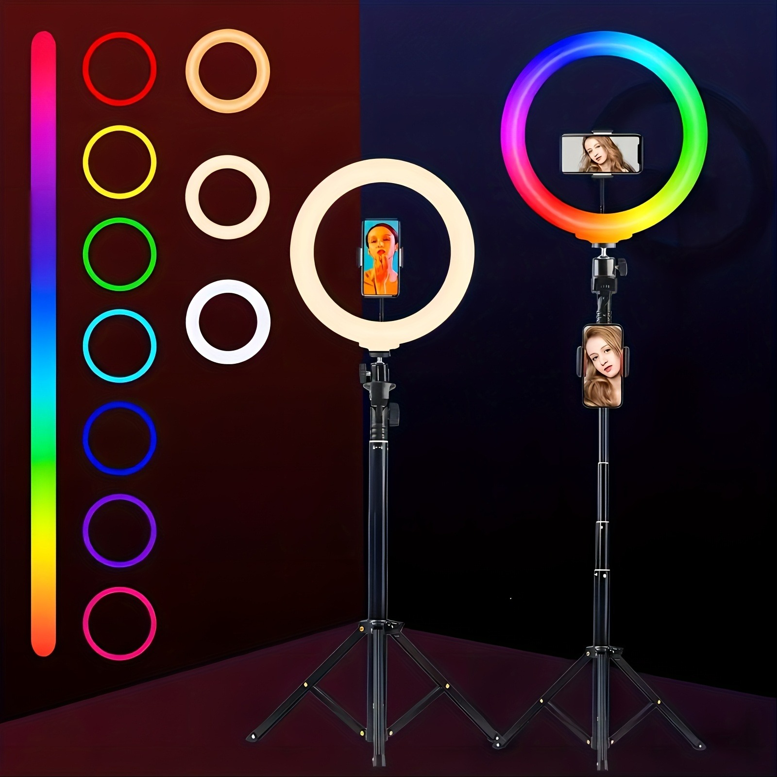 10Inch LED Ring Light, Two Section Adjustable 160cm Tripod, Portable Fill Light for Live Streaming, Photo Selfies, Video Record