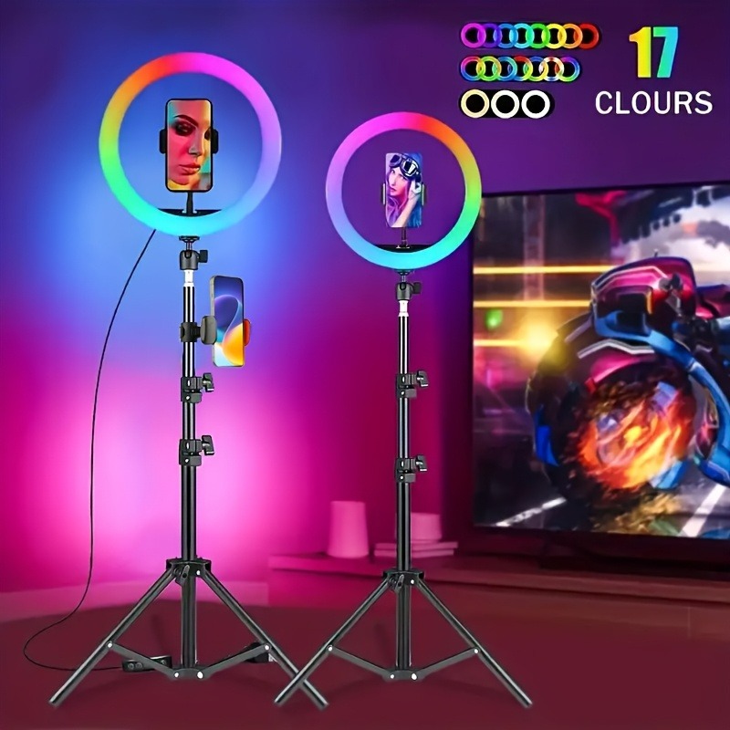 10Inch LED Ring Light, Two Section Adjustable 160cm Tripod, Portable Fill Light for Live Streaming, Photo Selfies, Video Record