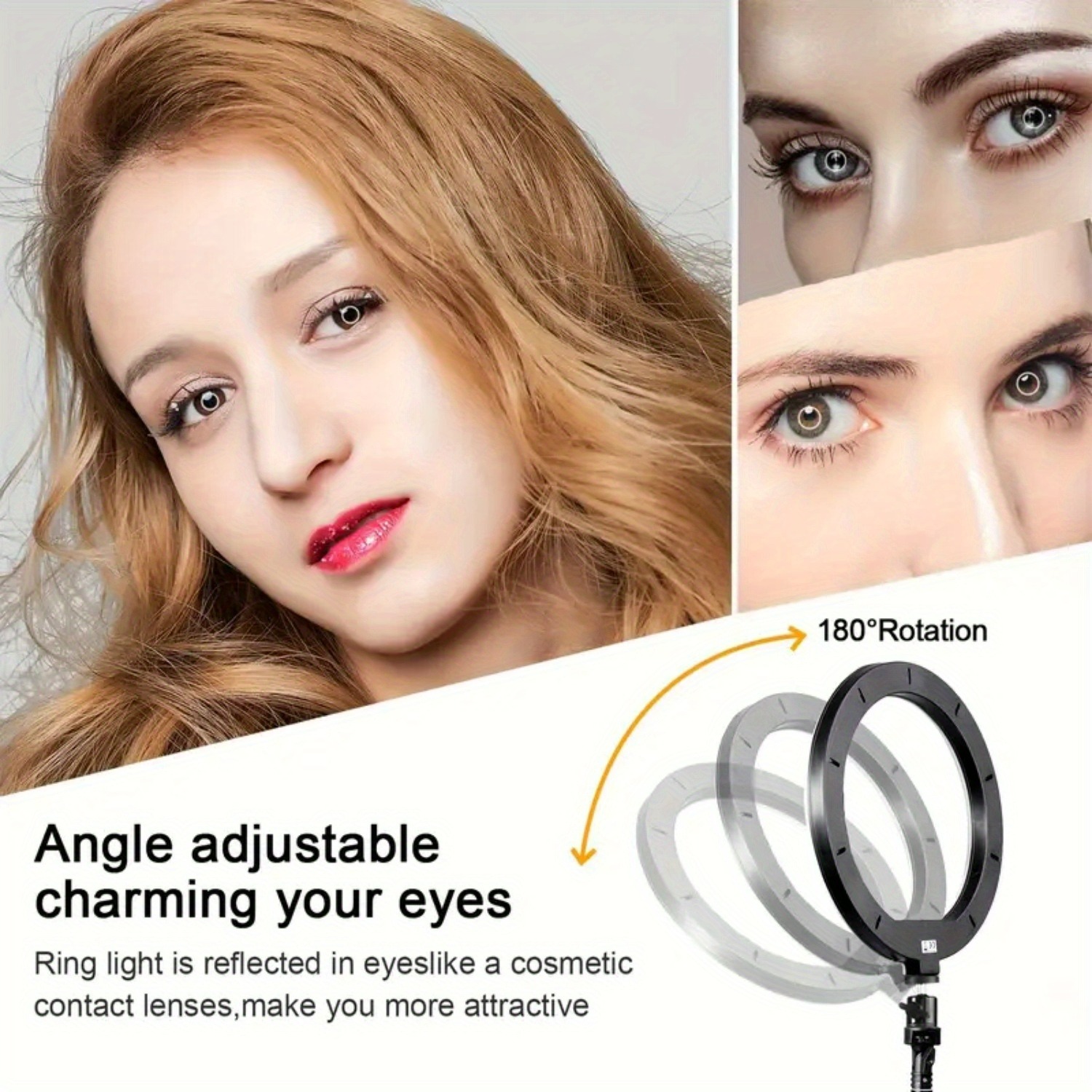 2.1M Tripod Stand with 10 Inch LED Ring Light- Dimmable Beauty Ringlight for Selfie, Makeup, YouTube TikTok Live Streaming Studio Quality Video Three colors adjustable 10 Inch LED Ring Light