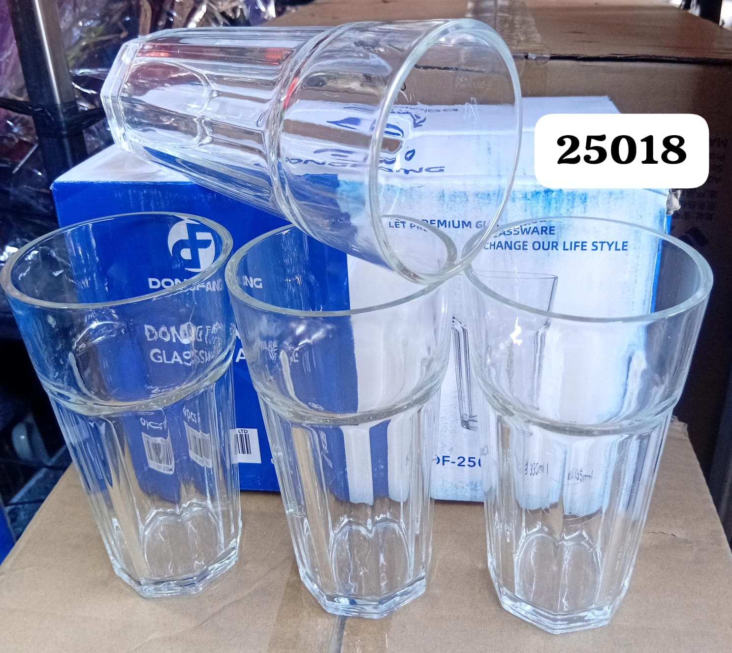 A Set of 6pcs or 12pcs of Drinking Glasses Kitchen Juice, Water or Beer Glass Cups  Glasses  Chopper Clear Glass