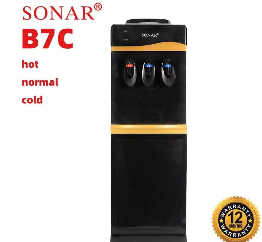 Sonar Hot, Normal  and Cold Dispenser B7C HN&C Stand Alone with 3 Taps Free Standing Dispenser Red in Color